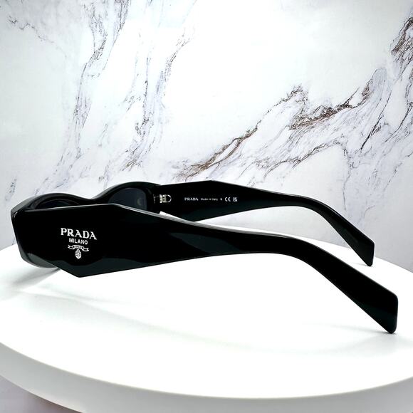 New PRADA Sunglasses Black Oval Cat Eye Symbole Logo main image 11